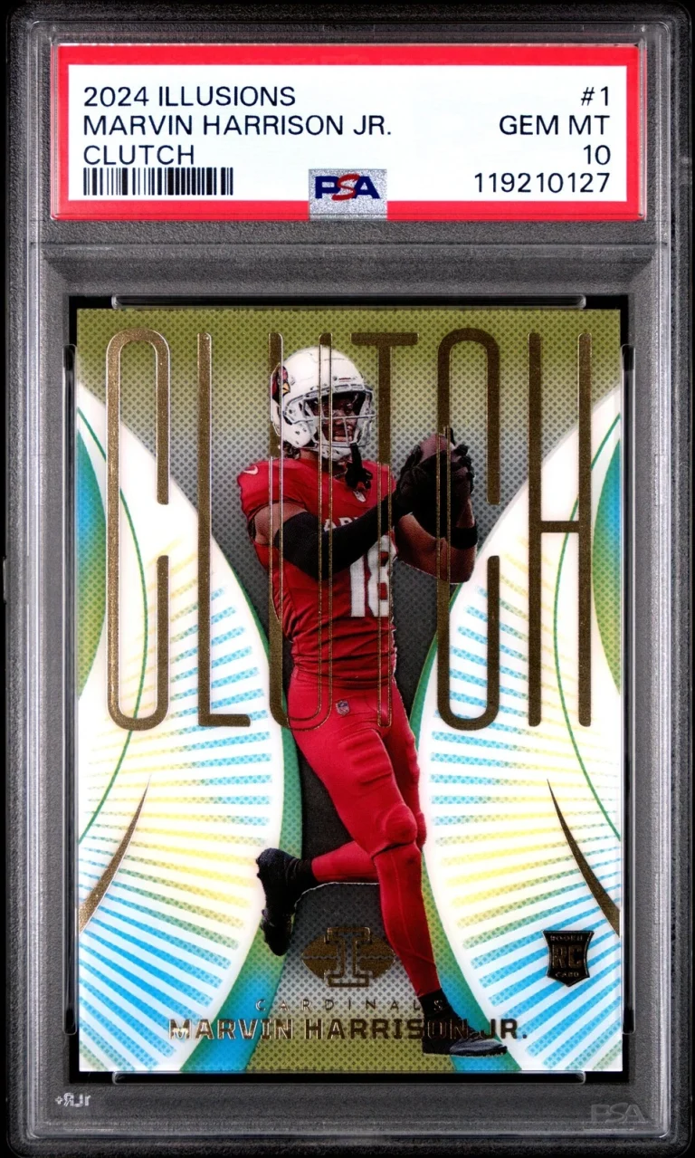 Graded 2024 Illusions Marvin Harrison Jr #1 Clutch Rookie Card PSA 10