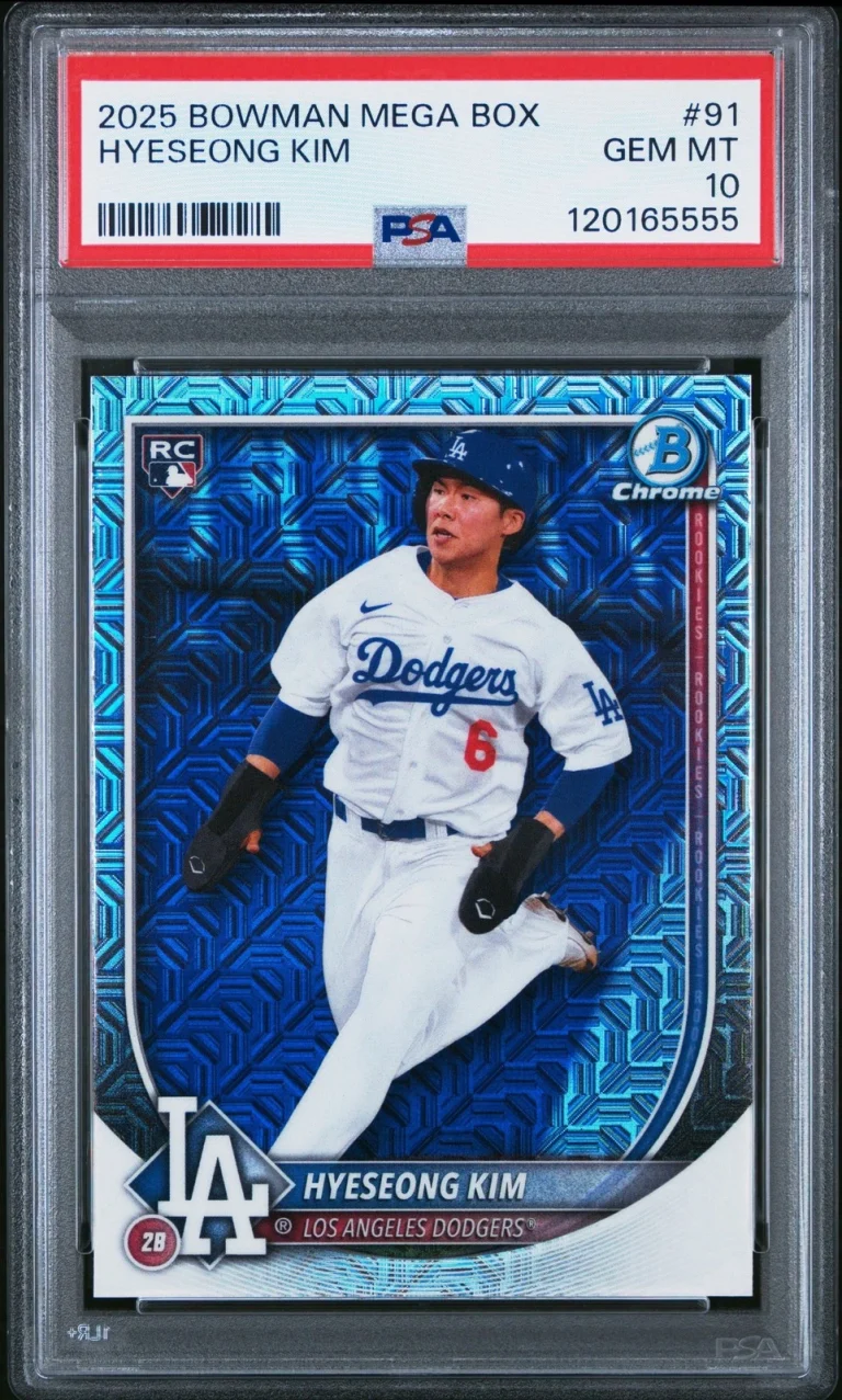 Graded 2025 Topps Bowman Mega Box Hyeseong Kim #91 Rookie RC Card PSA 1