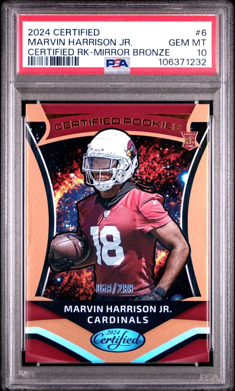 Graded 2024 Certified Marvin Harrison Jr #6 Bronze /299 Card PSA 10