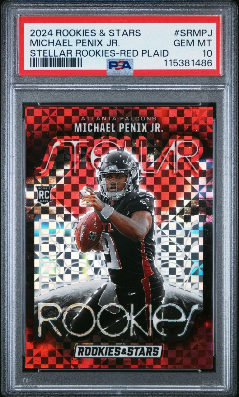 Graded 2024 Panini R&S Michael Penix Jr #SRMPJ Red Plaid RC Card PSA 10