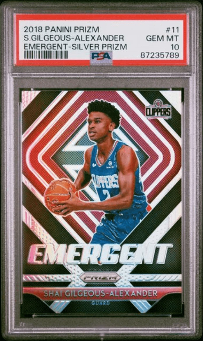 Graded 2018 Prizm Shai Gilgeous-Alexander #11 Silver RC Card PSA 10