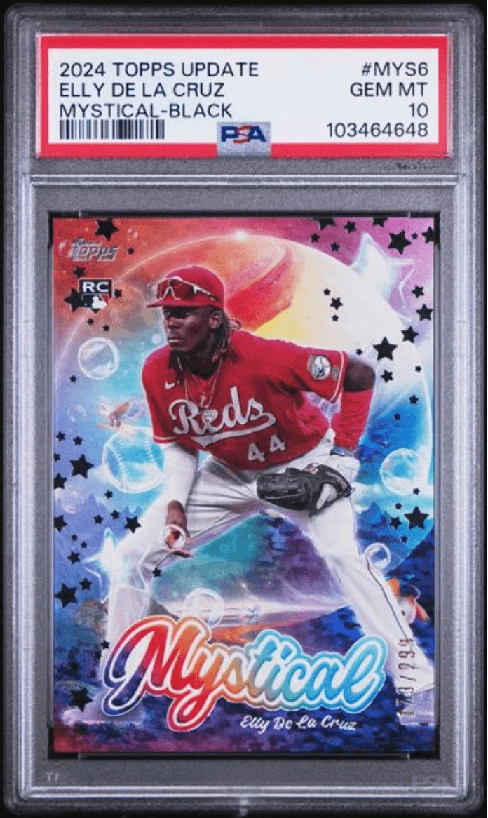 Graded 2024 Topps Upd Elly De La Cruz #MYS6 Black /199 RC Card PSA 10