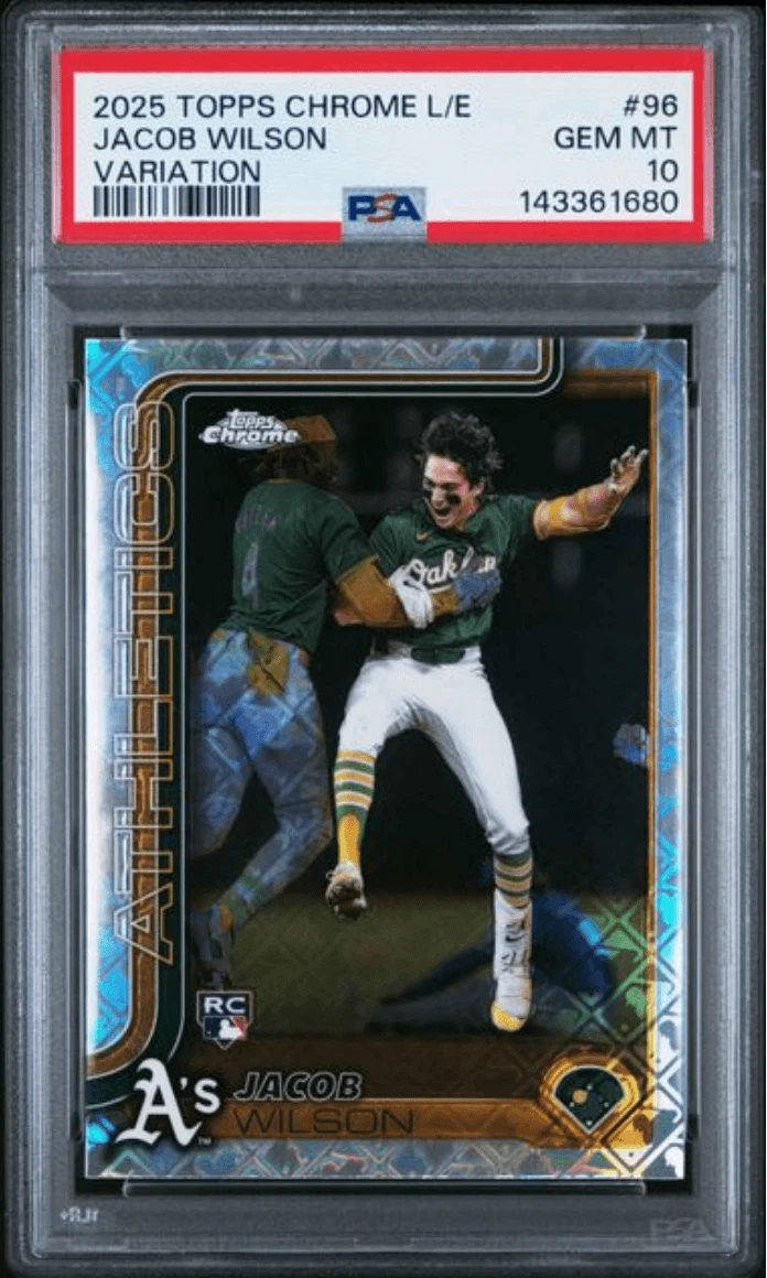 Graded 2025 Topps Chrome L/E Jacob Wilson #96 Variation RC Card PSA 10