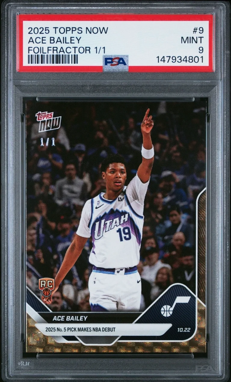 Graded 2025 Topps Now Ace Bailey #9 FoilFractor 1/1 Rookie Card PSA 9