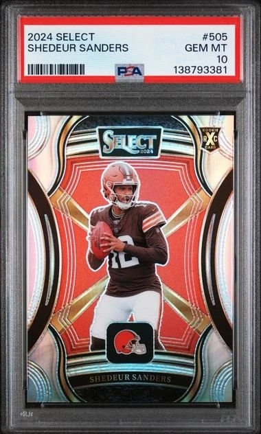 2024 Panini Select Shedeur Sanders #505 XRC Silver Prizm Rookie Card PSA 10