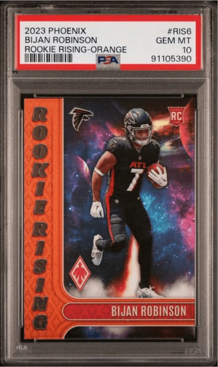 Graded 2023 Panini Phoenix Bijan Robinson #RIS6 Orange /99 RC Card PSA 10
