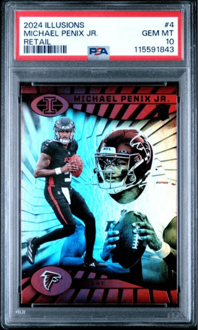 Graded 2024 Panini Illusions Michael Penix Jr #4 Retail Rookie Card PSA 10