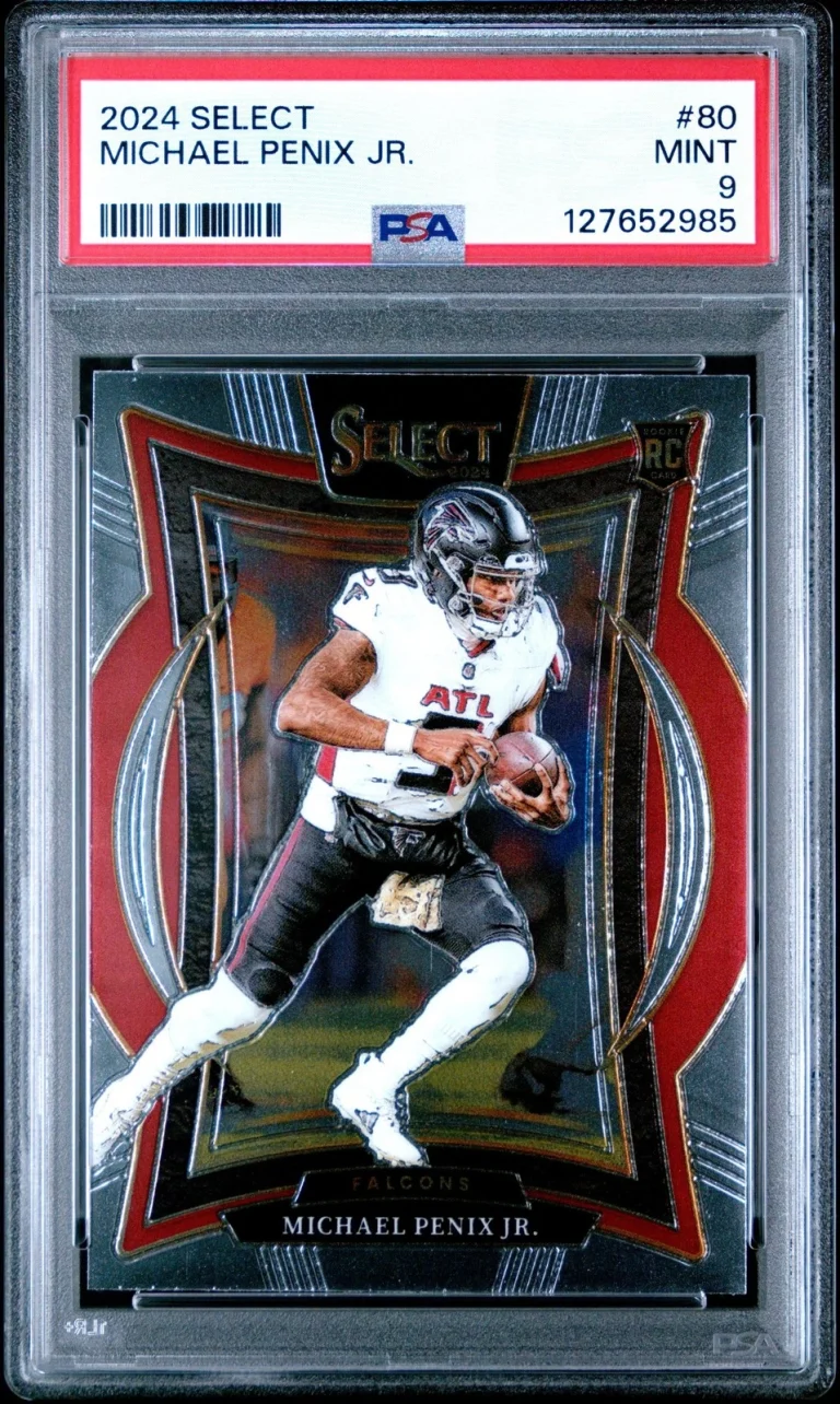 Graded 2024 Panini Select Michael Penix Jr. #80 Rookie RC Card PSA 9