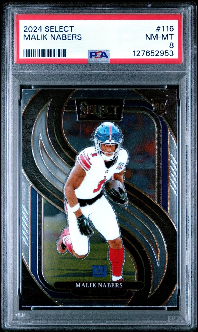 Graded 2024 Panini Select Malik Nabers #116 Rookie RC Card PSA 8 NM