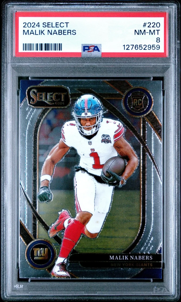 Graded 2024 Panini Select Malik Nabers #220 Rookie RC Card PSA 8 NM
