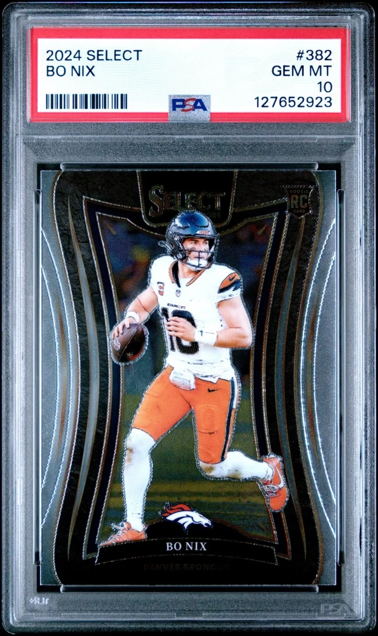 Graded 2024 Panini Select Bo Nix #382 Rookie RC Card PSA 10 Gem Mint