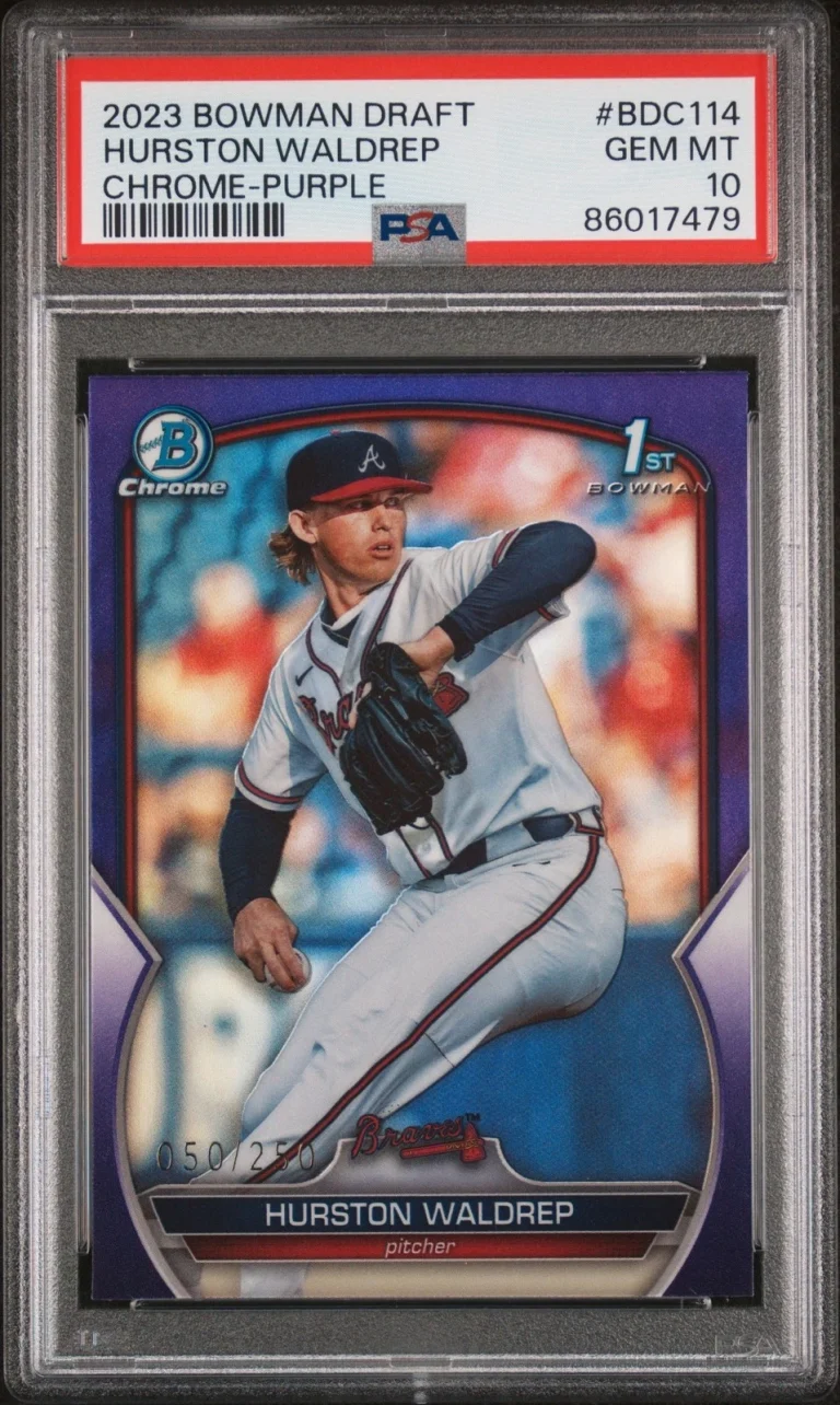 Graded 2023 Bowman Draft Hurston Waldrep #BDC114 PRP /250 Card PSA 10