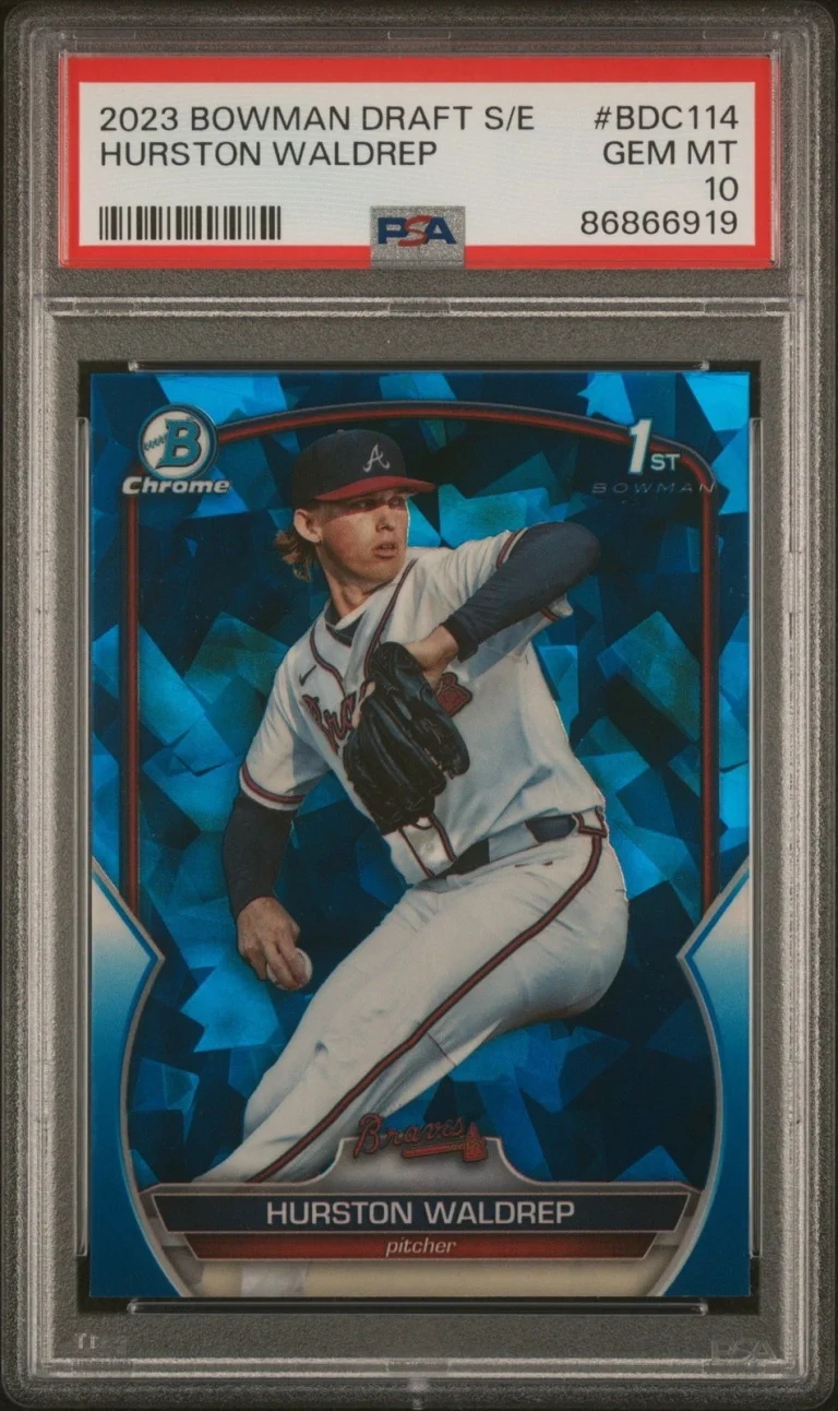 Graded 2023 Bowman Draft Sapphire Hurston Waldrep #BDC114 Card PSA 10