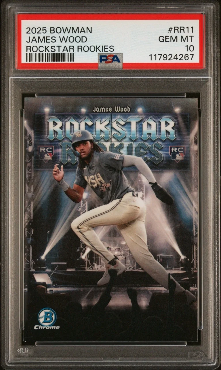 Graded 2025 Topps Bowman James Wood #RR11 Rockstar Rookies Card PSA 10