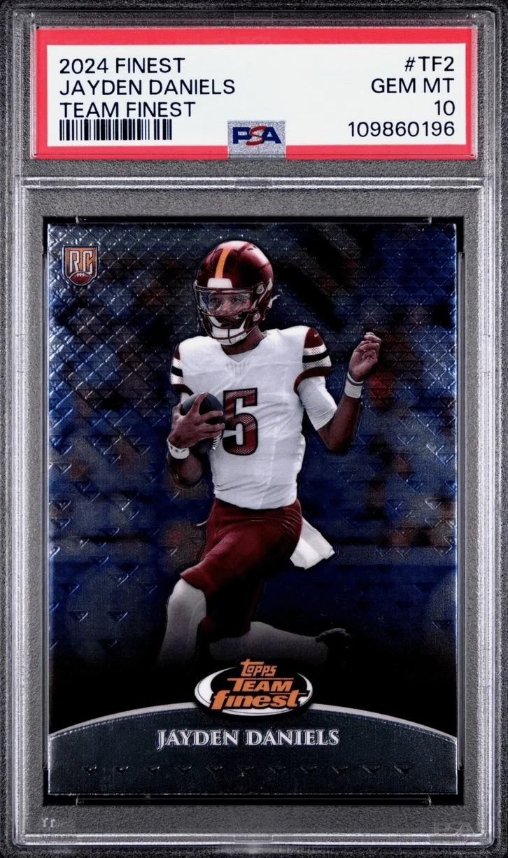 Graded 2024 Topps Finest Jayden Daniels #TF2 Team Finest RC Card PSA 10