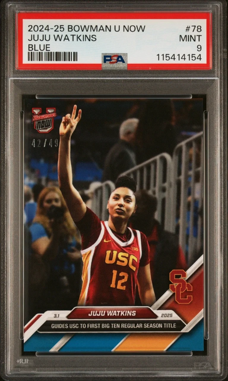 Graded 2024 Topps Bowman U Now JuJu Watkins #78 Blue /49 Rookie Card PSA 9