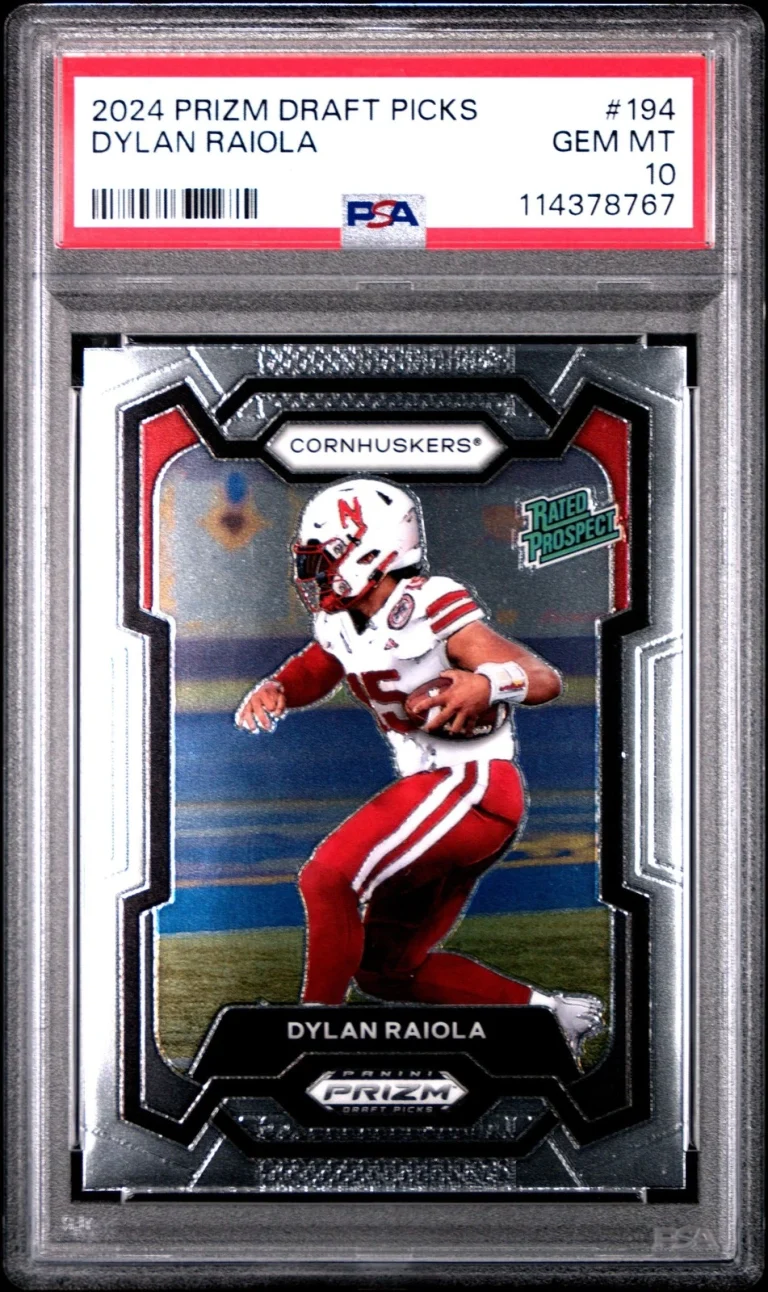 Graded 2024 Panini Prizm Draft Picks Dylan Raiola #194 RC Card PSA 10