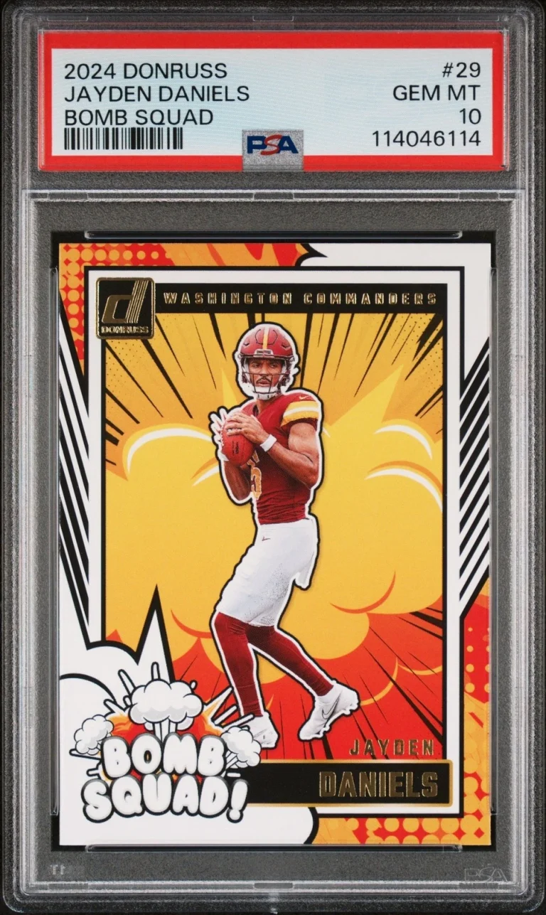 Graded 2024 Panini Donruss Jayden Daniels #29 Bomb Squad Rookie Card PSA 10
