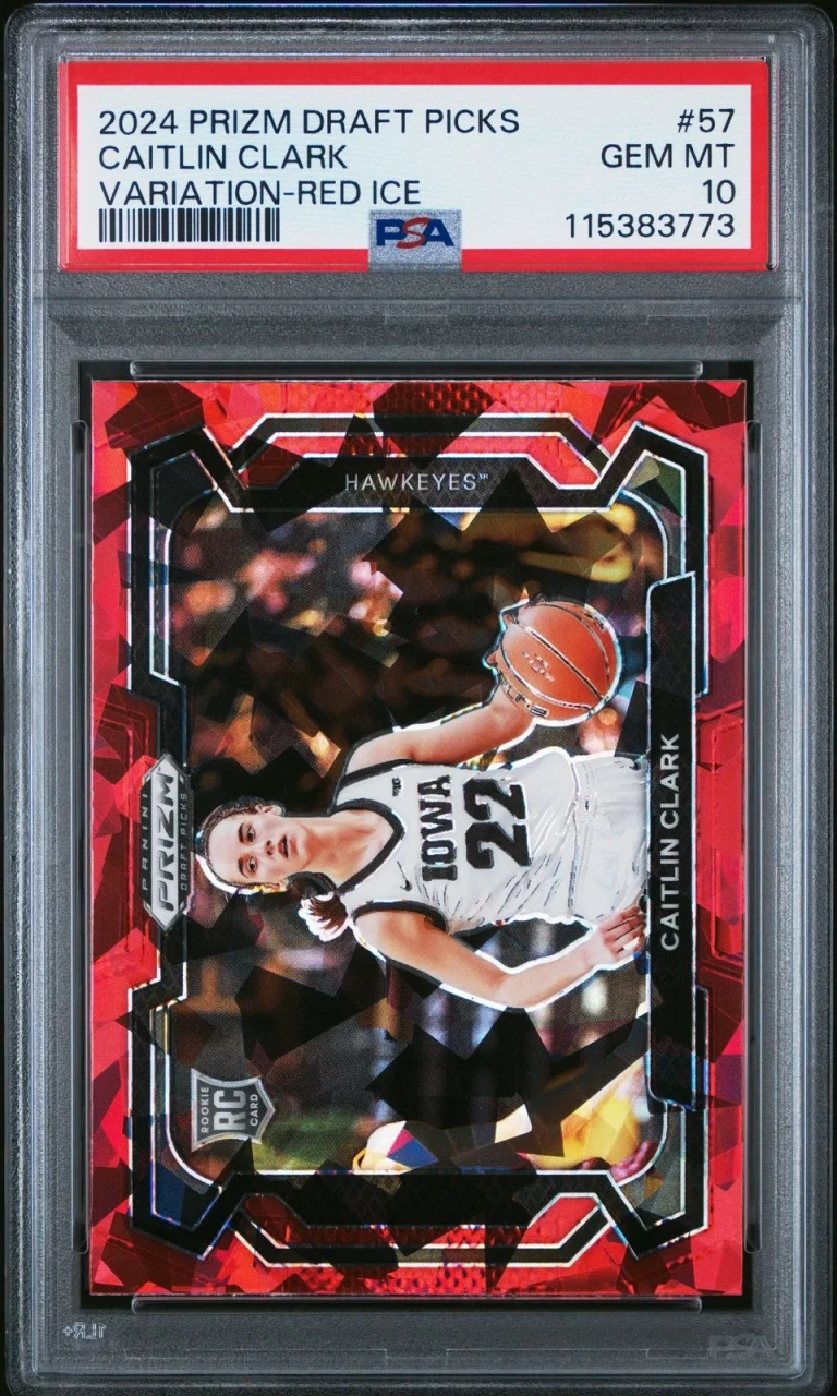 Graded 2024 Panini Prizm DP Caitlin Clark #57 Variation Red Ice Card PSA 10