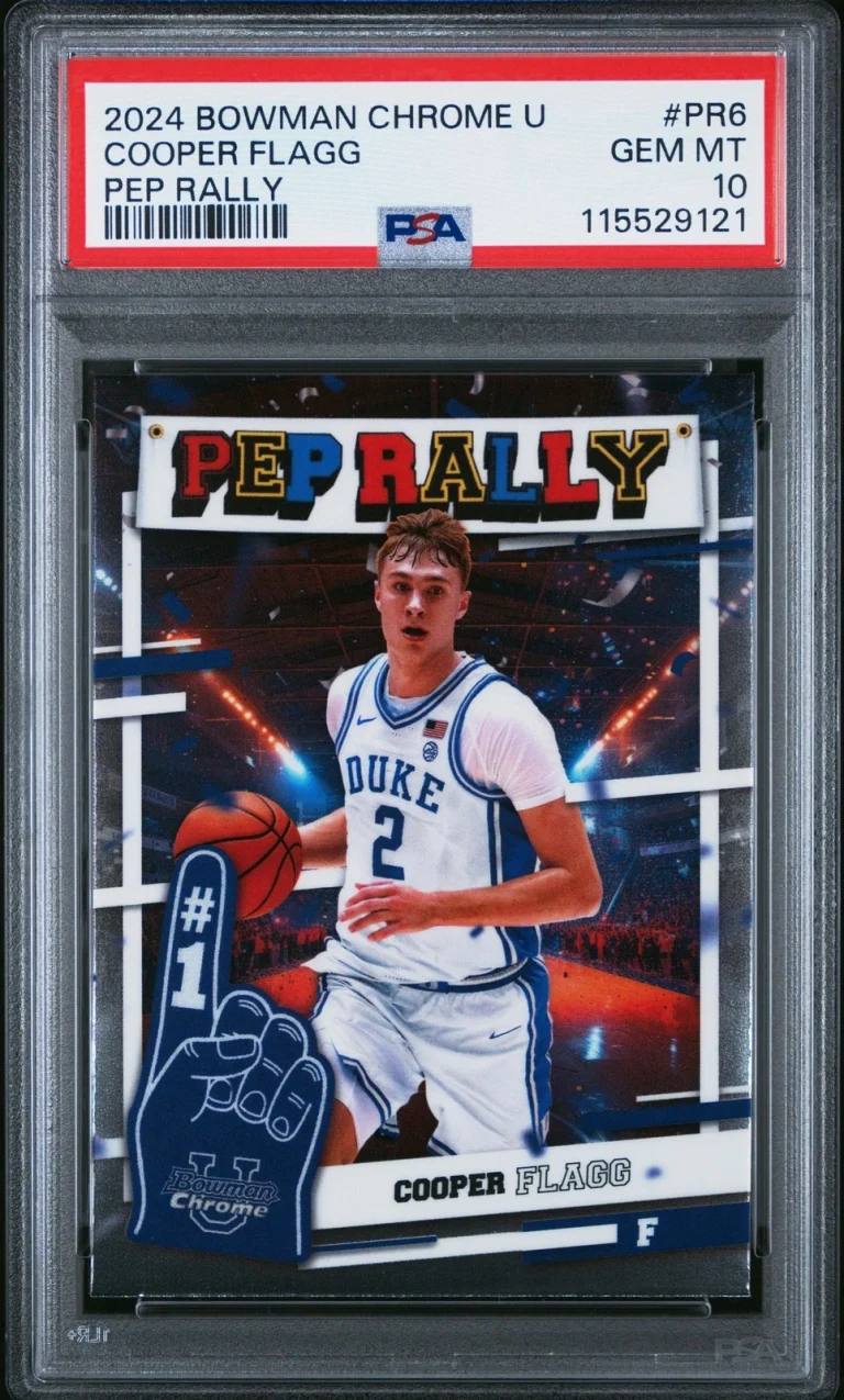 Graded 2024 Bowman Chrome U Cooper Flagg #PR6 Pep Rally RC Card PSA 10