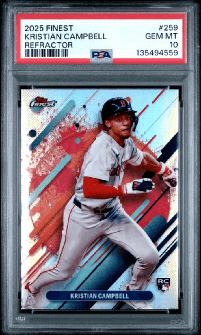 Graded 2025 Topps Finest Kristian Campbell 259 Refractor Rookie Card PSA 10