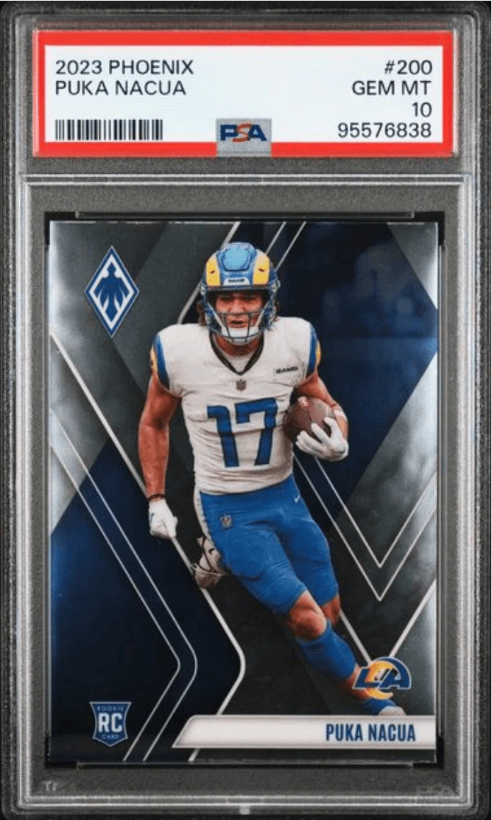 Graded 2023 Panini Phoenix Puka Nacua #200 Rookie RC Card PSA 10 Mint