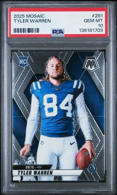 Graded 2025 Mosaic Tyler Warren #281 Variation Rookie RC Card PSA 10