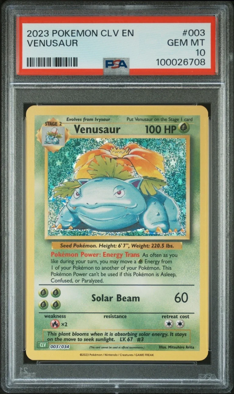 Graded 2023 PKM CLV EN Venusaur & Lugia Ex Deck #003 Venusaur Card Game