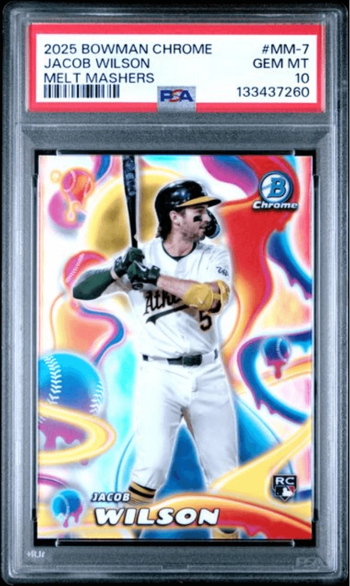 Graded 2025 Bowman Chrome Jacob Wilson MM7 Melt Mashers RC Card PSA 10