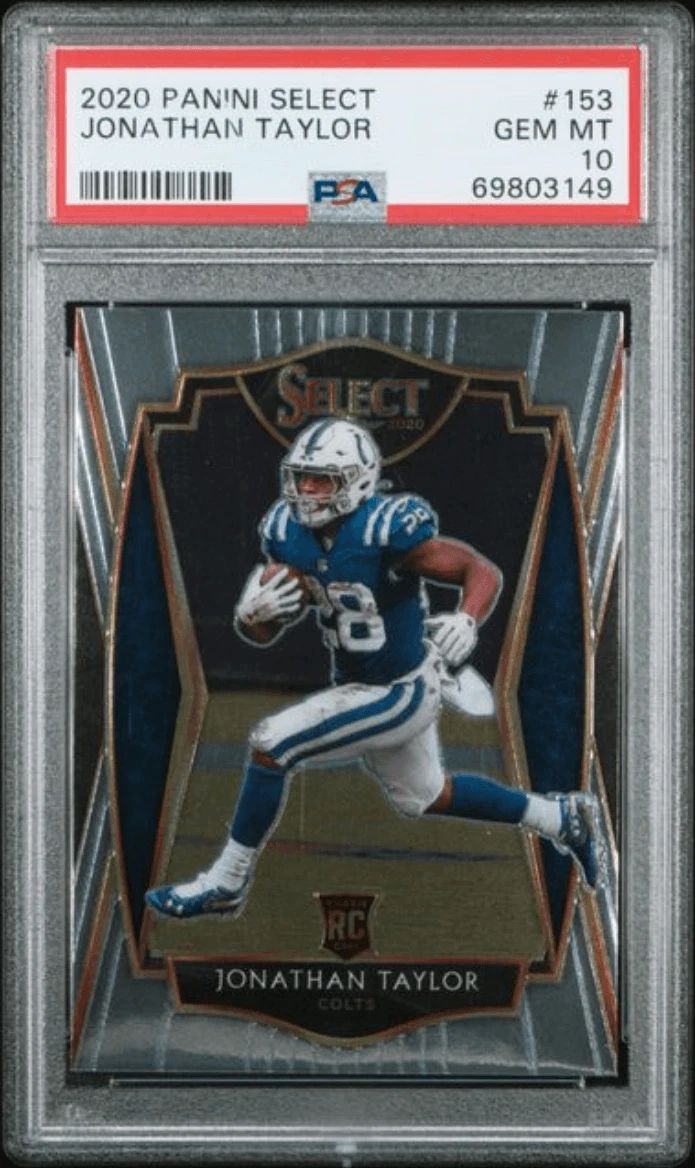 Graded 2020 Panini Select Jonathan Taylor #153 Rookie Card PSA 10