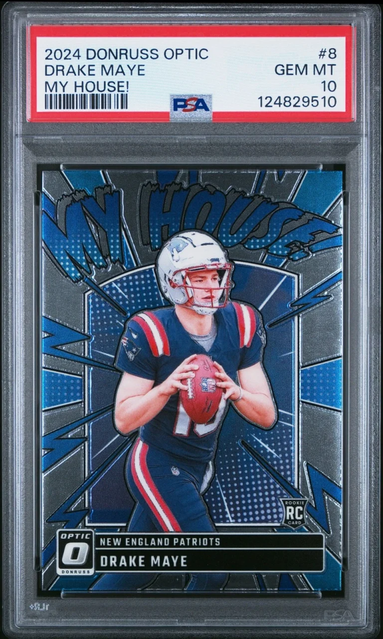 Graded 2024 Panini Donruss Optic Drake Maye #8 My House! RC Card PSA 10