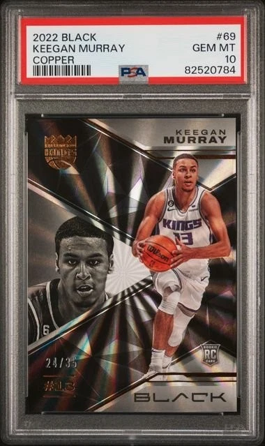 Graded 2022 Panini Black Keegan Murray #69 /35 Copper Rookie Card PSA 10