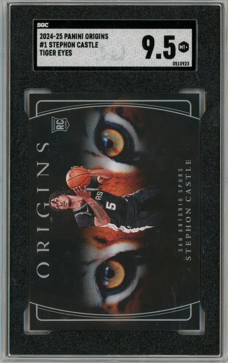 Graded 2024 Origins Stephon Castle #1 Tiger Eyes Case Hit RC Card SGC 9.5