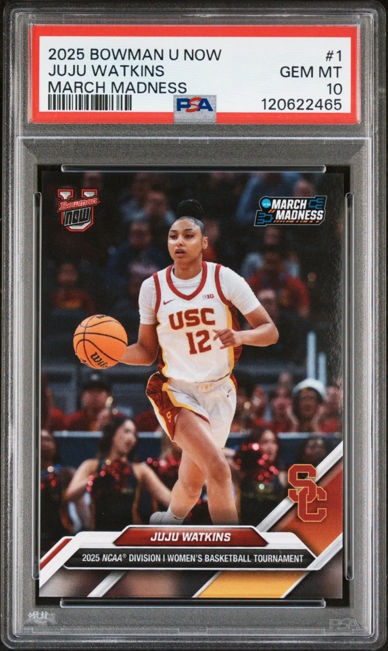 Graded 2025 Bowman U Now JuJu Watkins #1 March Madness RC Card PSA 10