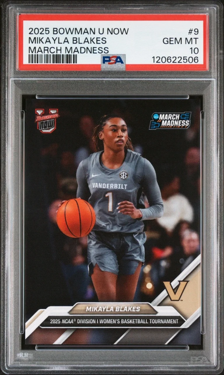 Graded 2025 Bowman U Now Mikayla Blakes #9 March Madness Card PSA 10