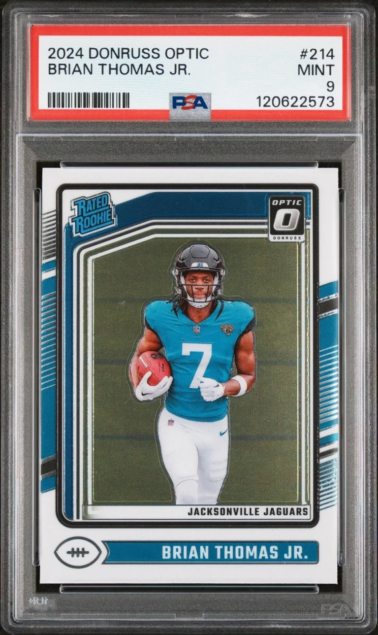 Graded 2024 Panini Donruss Optic Brian Thomas Jr. #214 RC Card PSA 9