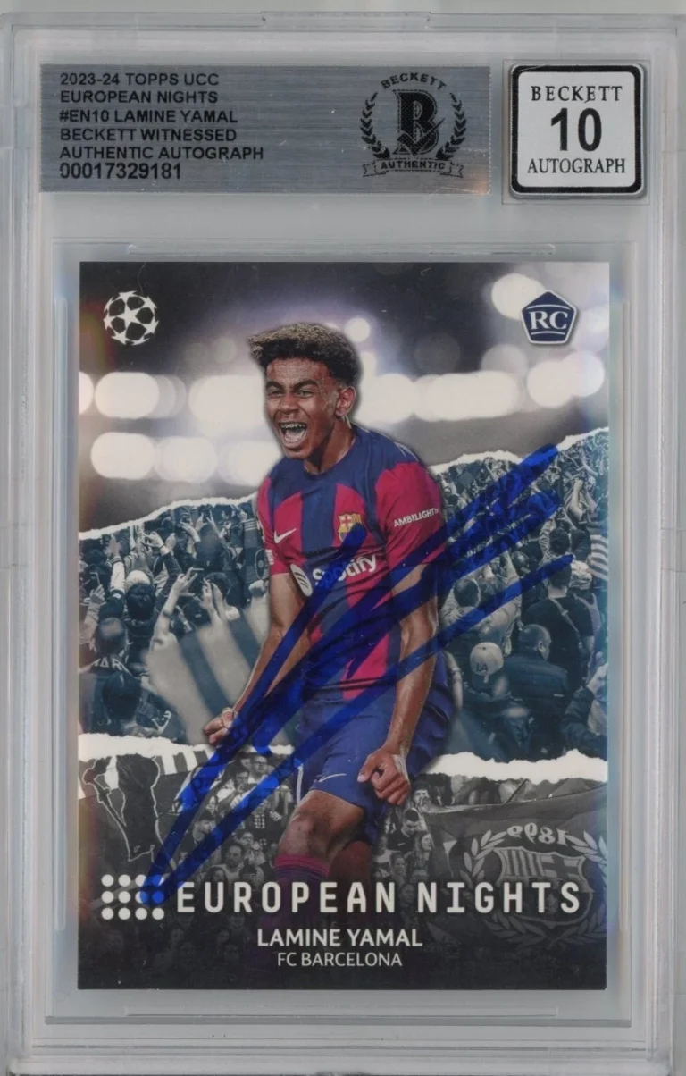 Graded 2023-24 Topps UCC Lamine Yamal #EN10 Rookie Card Beckett BGS Auto 10