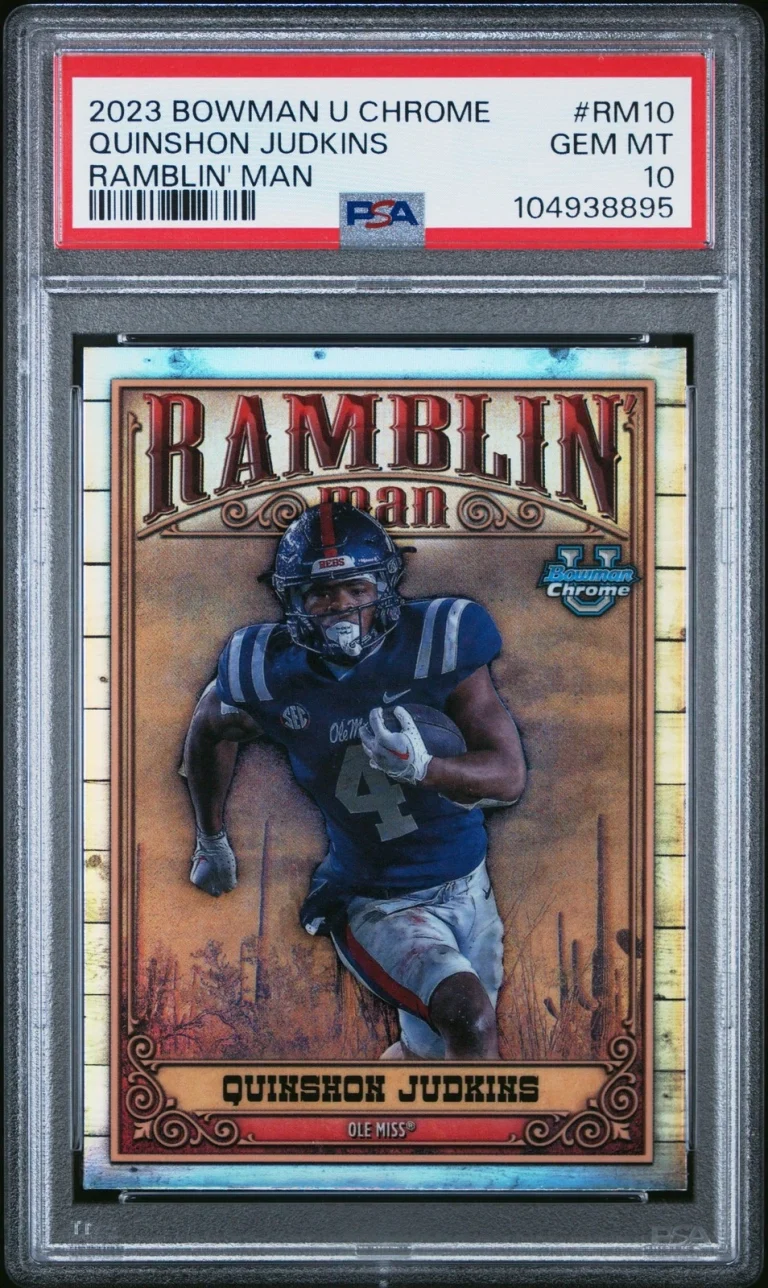 Graded 2023 Bowman U Chrome Quinshon Judkins #RM10 RC Football Card PSA 10