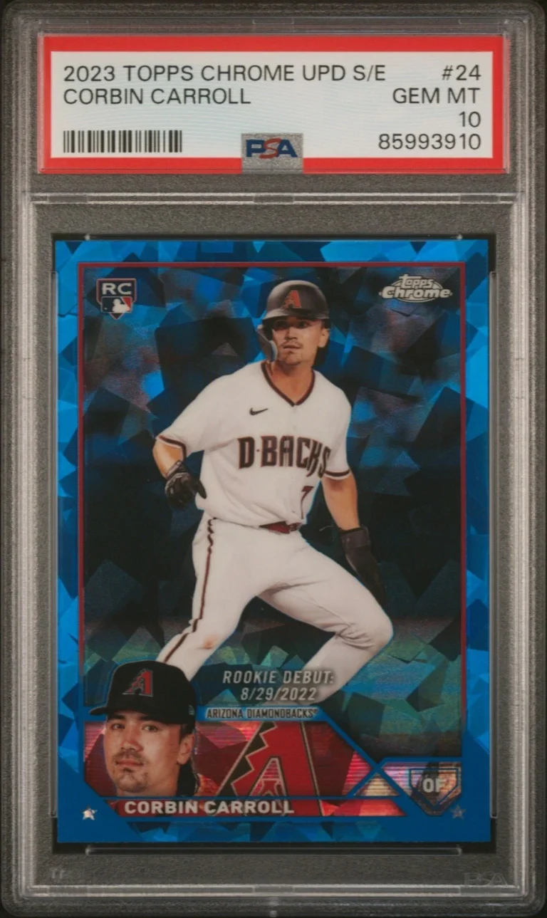 Graded 2023 Topps Chrome Upd Sapphire Corbin Carroll #24 RC Card PSA 10