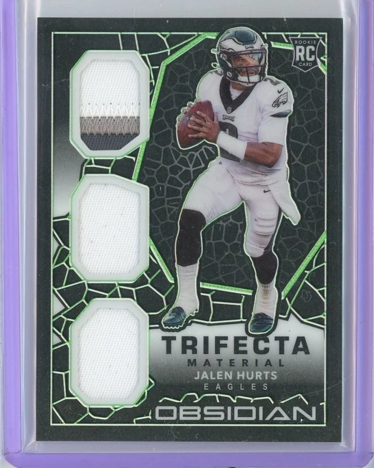 2020 Obsidian Trifecta Material Jalen Hurts #TM22 /50 Rookie Patch