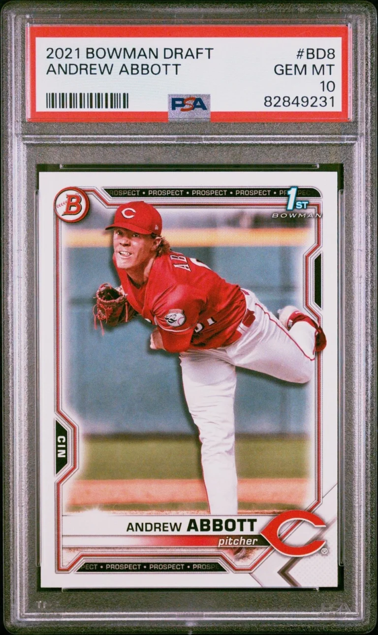 Graded 2021 Topps Bowman Draft Andrew Abbott #BD8 Rookie Card PSA 10