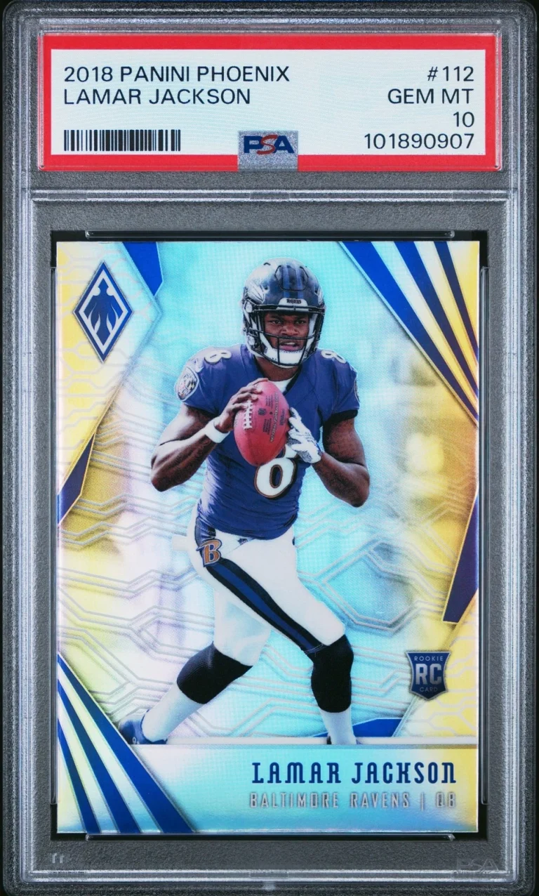 Graded 2018 Panini Phoenix Lamar Jackson #112 Rookie RC Card PSA 10