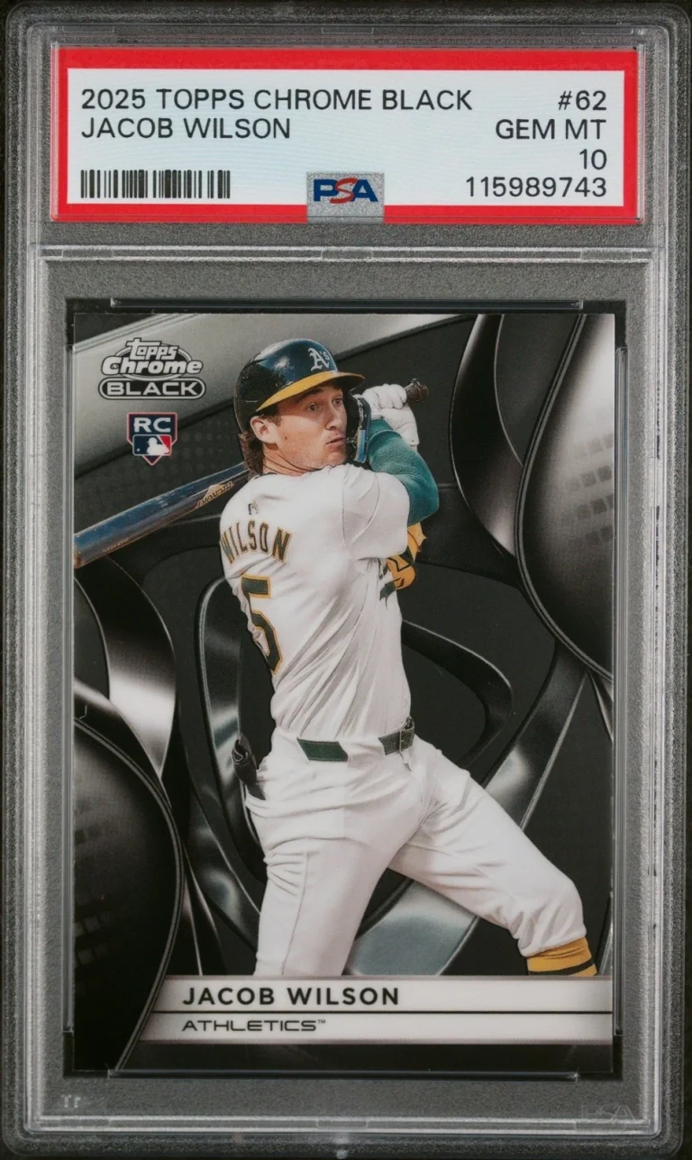 Graded 2025 Topps Chrome Black Jacob Wilson #62 Rookie RC Card PSA 10