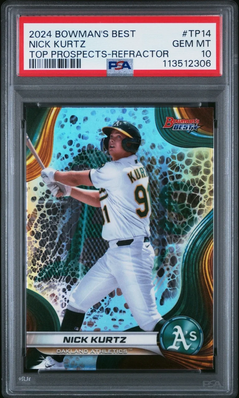 Graded 2024 Bowmans Best Nick Kurtz #TP14 Refractor Rookie Card PSA 10
