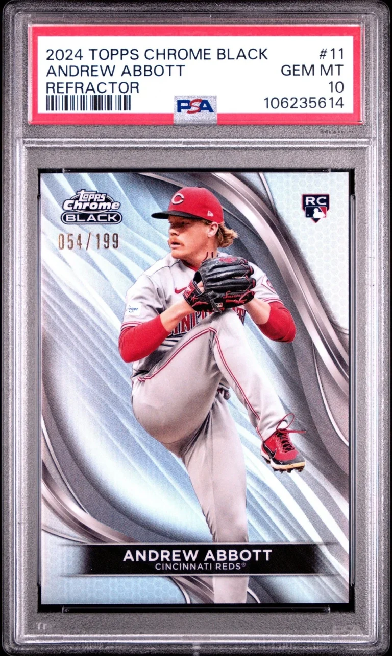 Graded 2024 Topps Chrome Black Andrew Abbott #11 REF /199 Card PSA 10