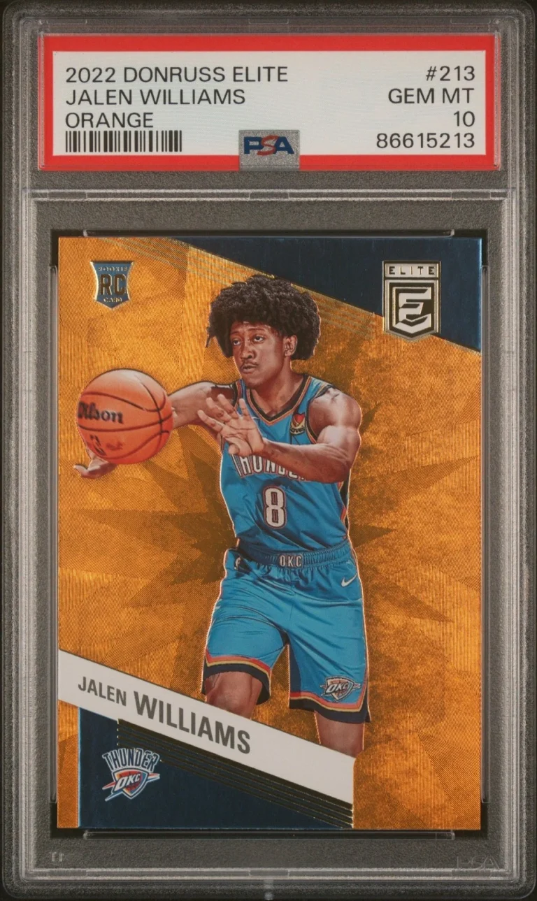 Graded 2022 Donruss Elite Jalen Williams #213 Orange RC Card PSA 10