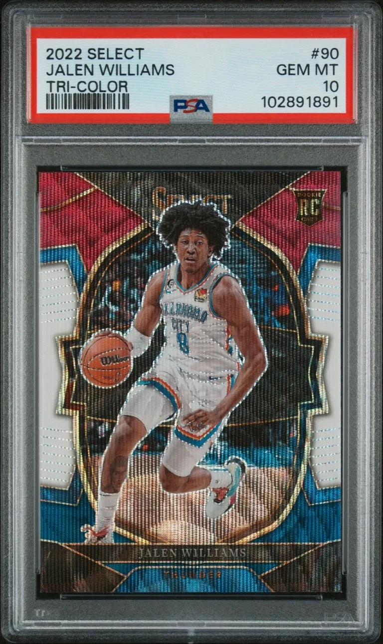 Graded 2022 Panini Select Jalen Williams #90 Tri Color RC Card PSA 10