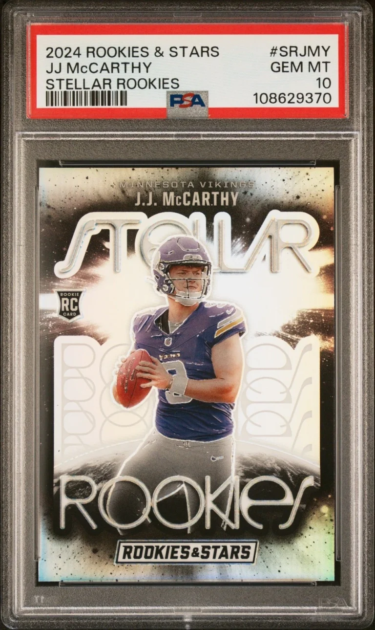 Graded 2024 Panini R&S JJ McCarthy #SRJMY Stellar Rookies Card PSA 10