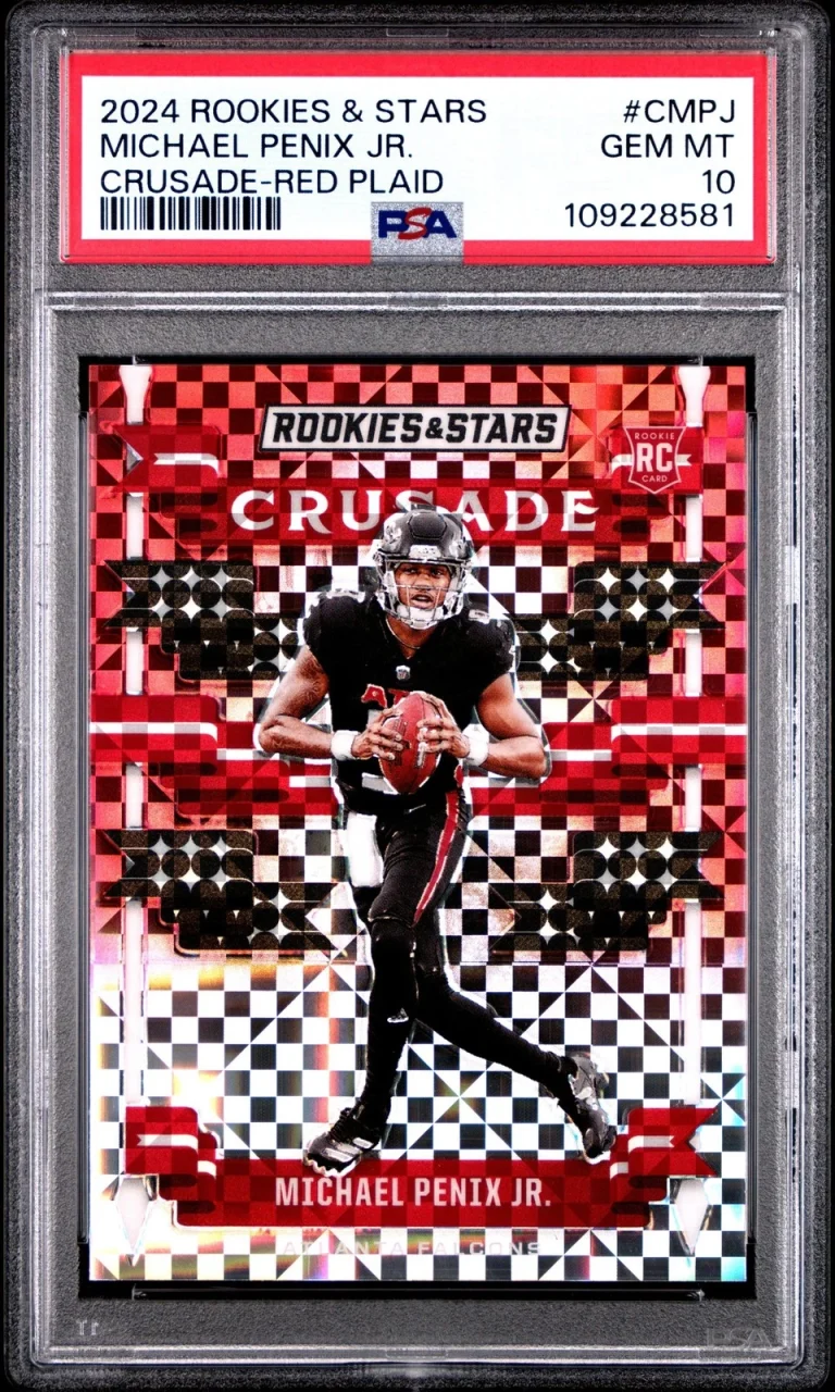 Graded 2024 Panini R&S Michael Penix Jr #CMPJ Red Plaid RC Card PSA 10