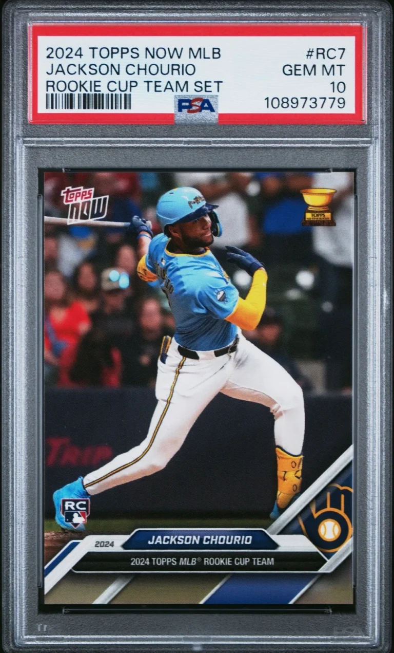 Graded 2024 Topps Now Jackson Chourio #RC7 Rookie Cup Baseball Card PSA 10